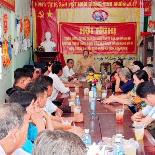 Uỷ ban MTTQ Việt Nam xã Vĩnh Hòa Hưng đẩy mạnh tuyên truyền, đưa nghị quyết Đại hội Đảng bộ xã, nghị quyết Đại hội MTTQ Việt Nam xã và xây dựng nông thôn mới vào cuộc sống